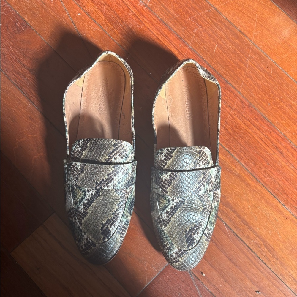 Madewell The Alex Loafer in Snake Embossed Leather Size 9 - Picture 3 of 7